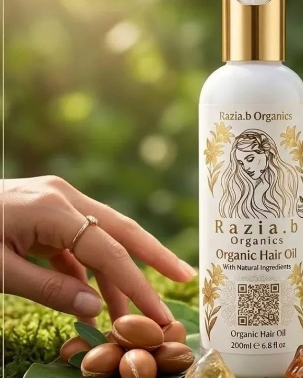 Organic Hair Oil with its botanical ingredients